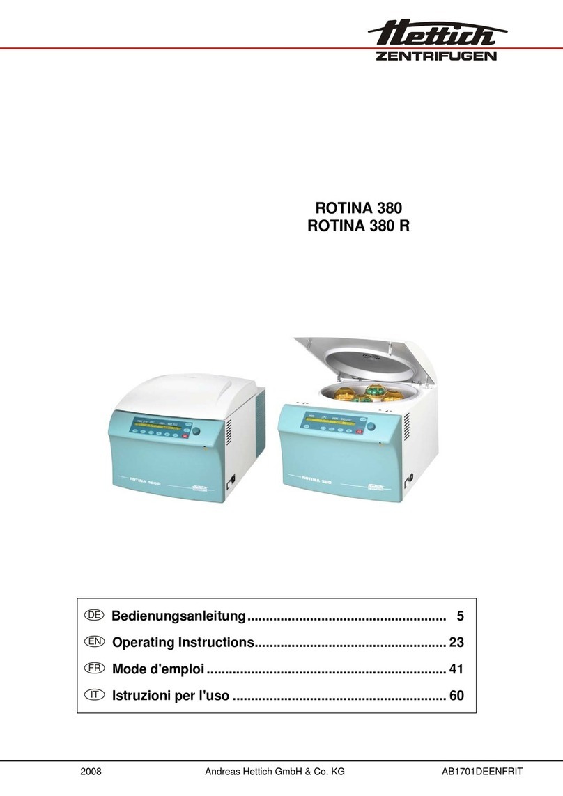 Hettich rotina 380 operating instructions