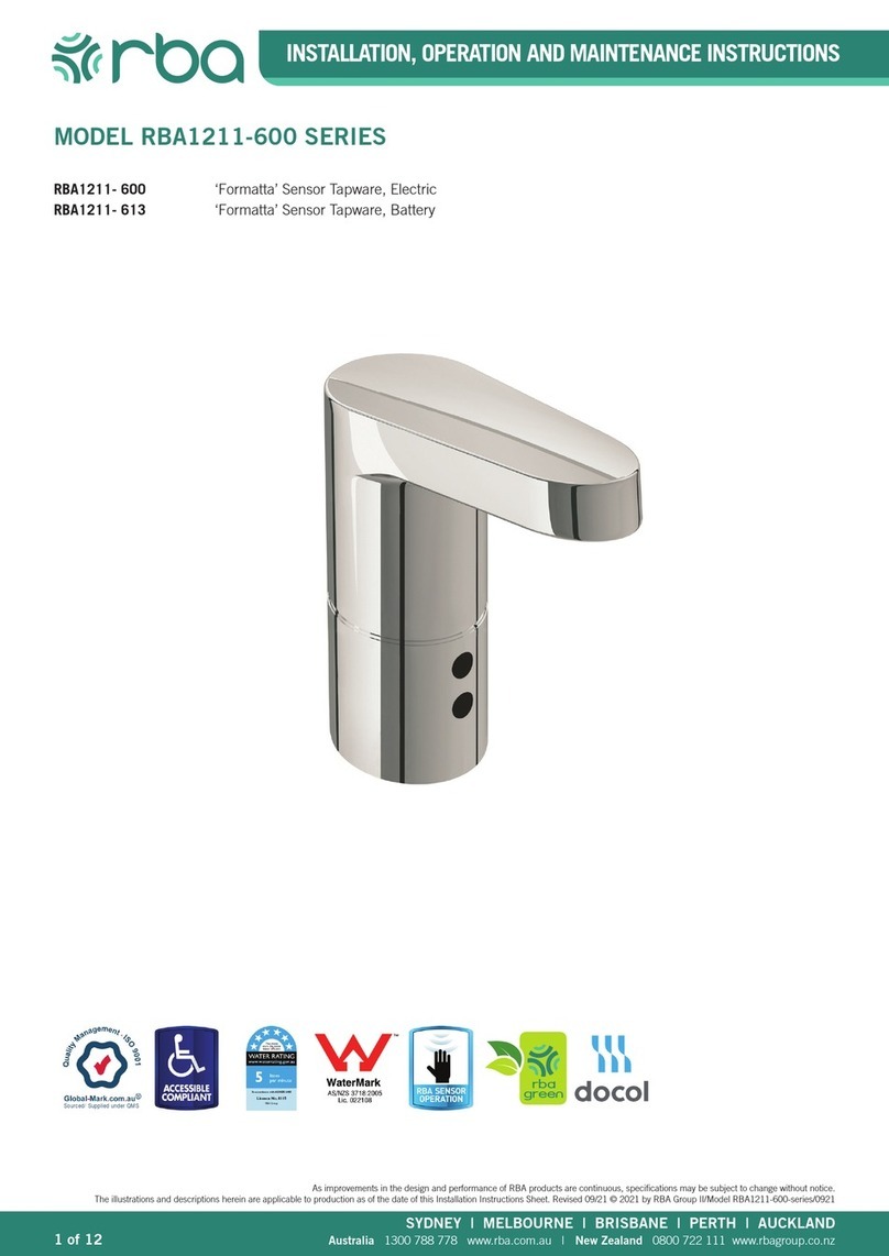 rba RBA1211-600 Installation, operation and maintenance instructions