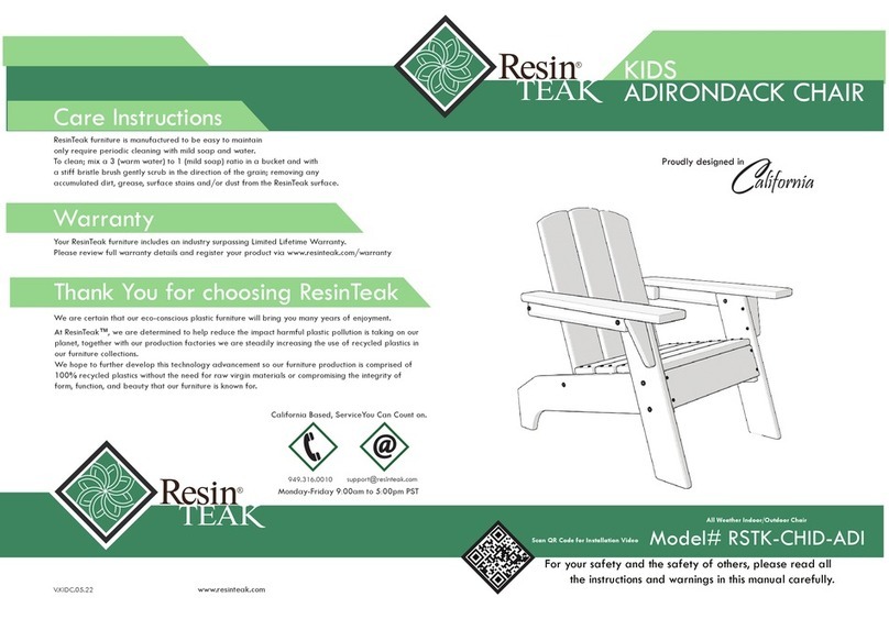 ResinTEAK FURNITURE RSTK-CHID-ADI quick start guide