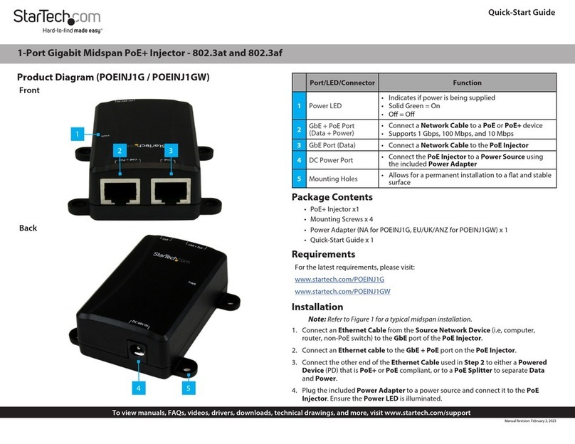 StarTech.com POEINJ1G User manual