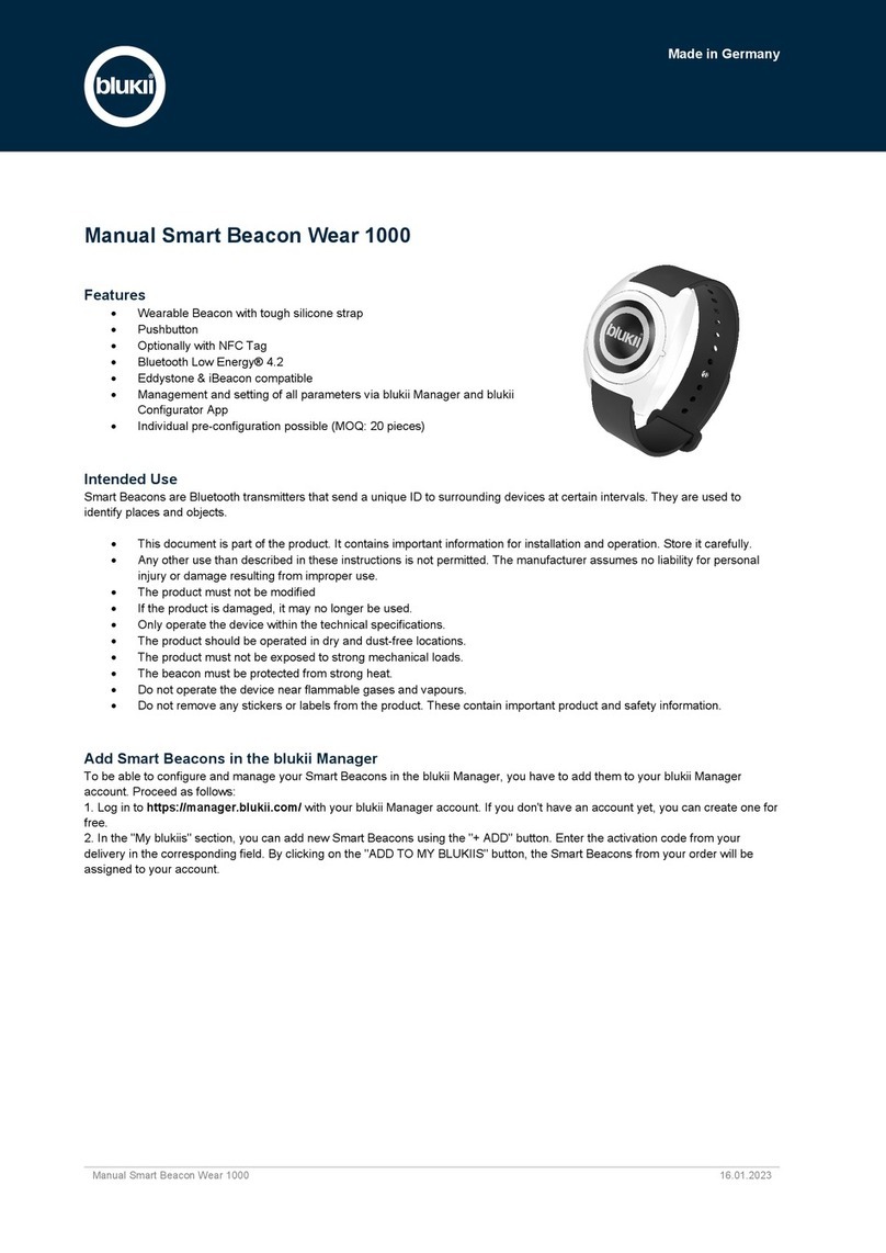blukii Smart Beacon Wear 1000 User manual