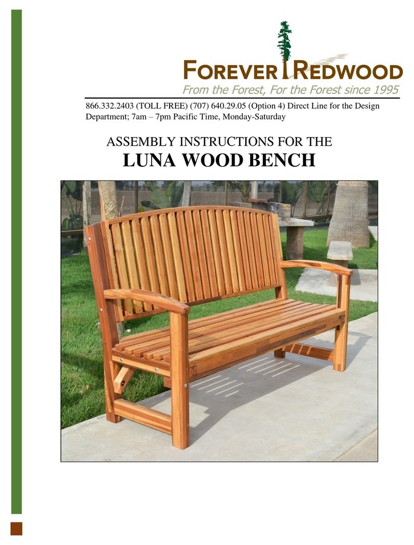 Forever Redwood LUNA WOOD BENCH Assembly instructions