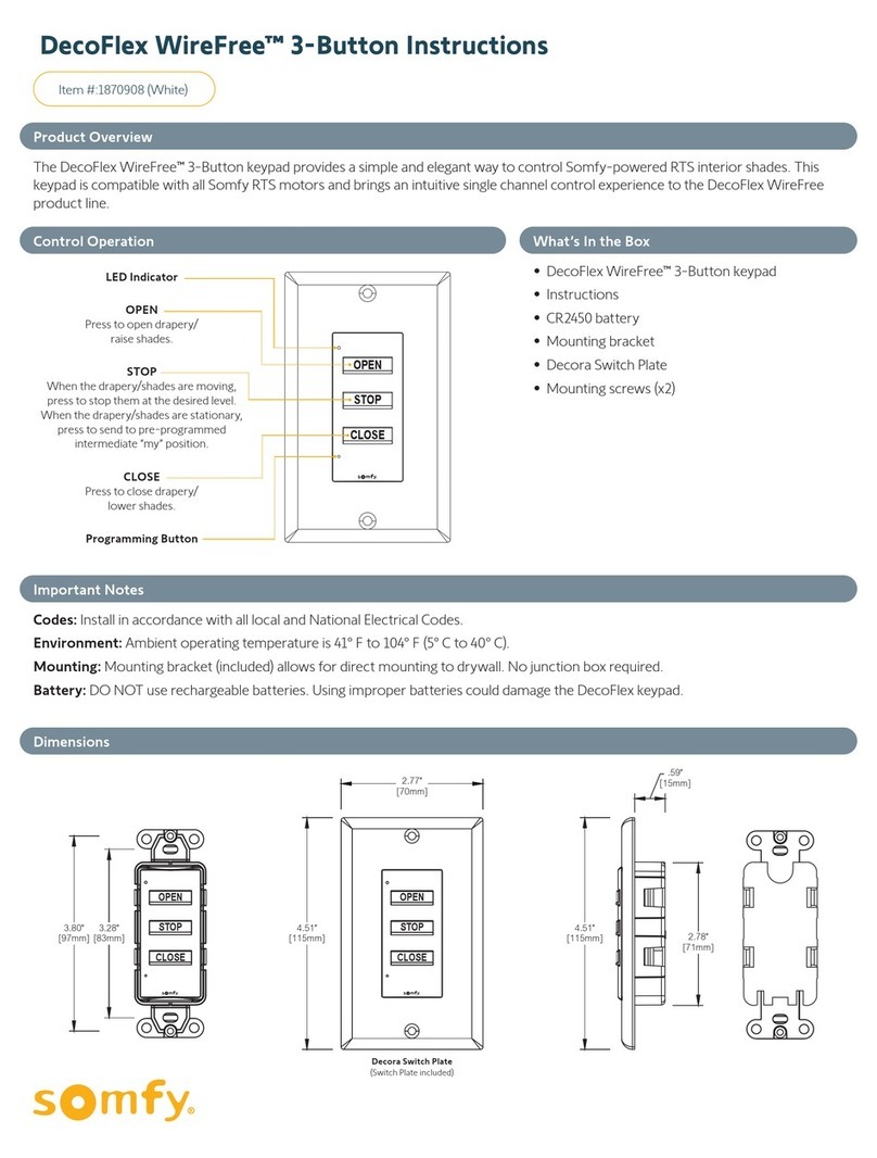 SOMFY DecoFlex WireFree 1870908 User manual