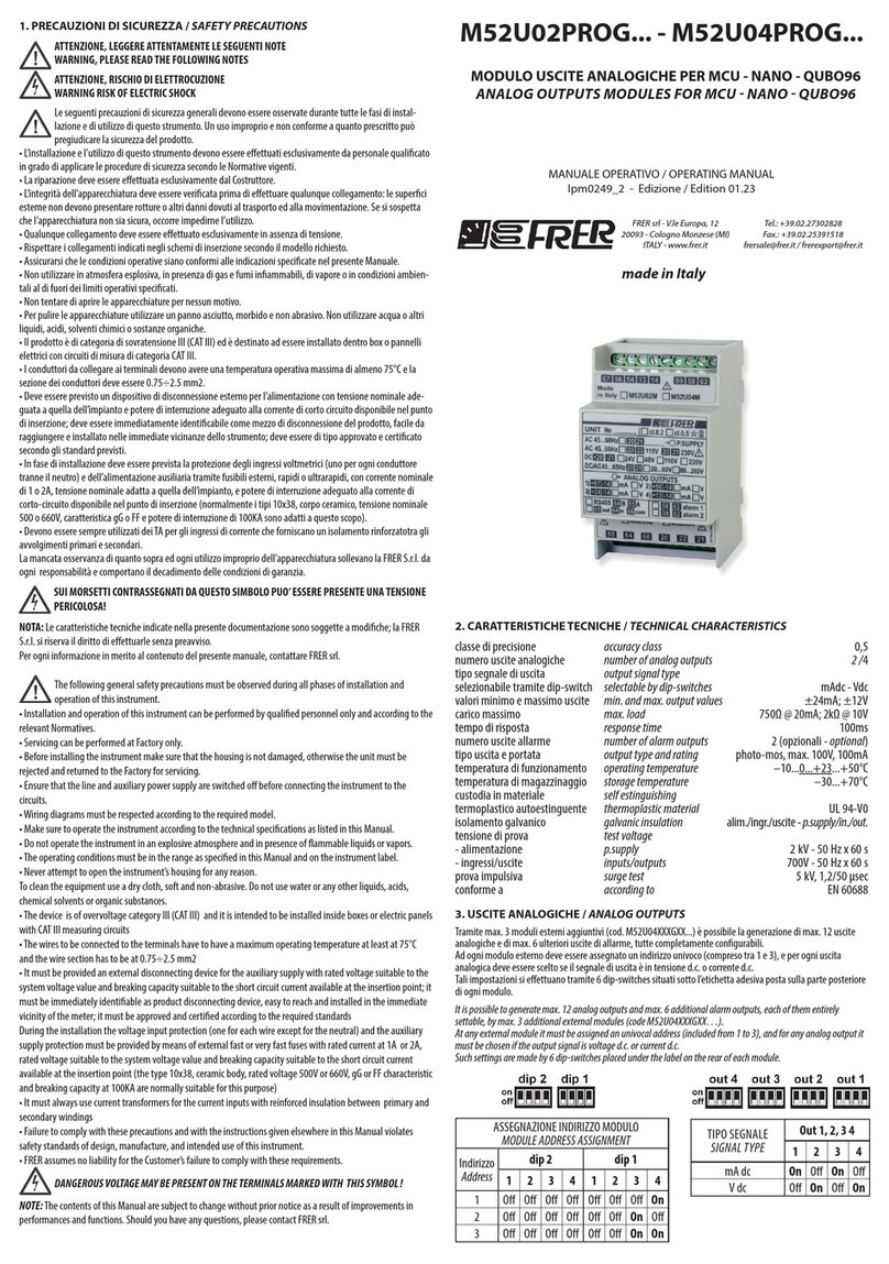 FRER M52U02PROG Series operating manual
