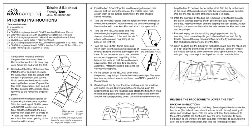 Kiwi Camping Takahe 8 Pitching instructions