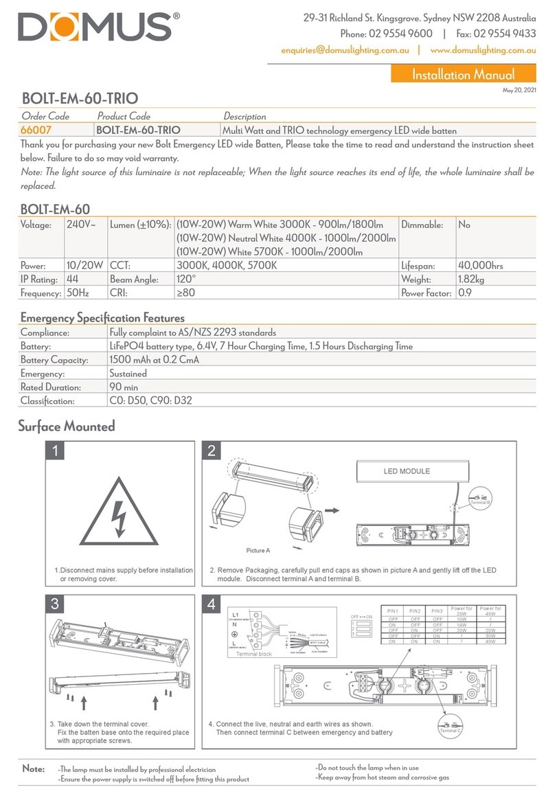 Domus BOLT-EM-60-TRIO installation manual