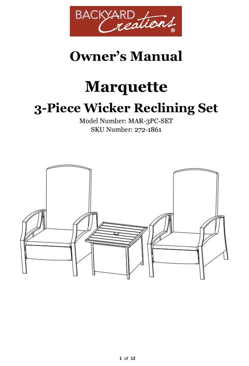 Backyard Creations Marquette MAR-3PC-SET owner's manual