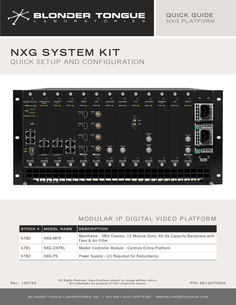Blonder tongue NXG SYSTEM KIT quick guide