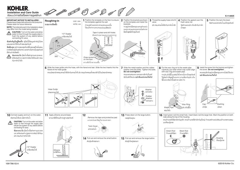 Kohler K-11496X Assembly instructions Kohler K-11496X Assembly instructions