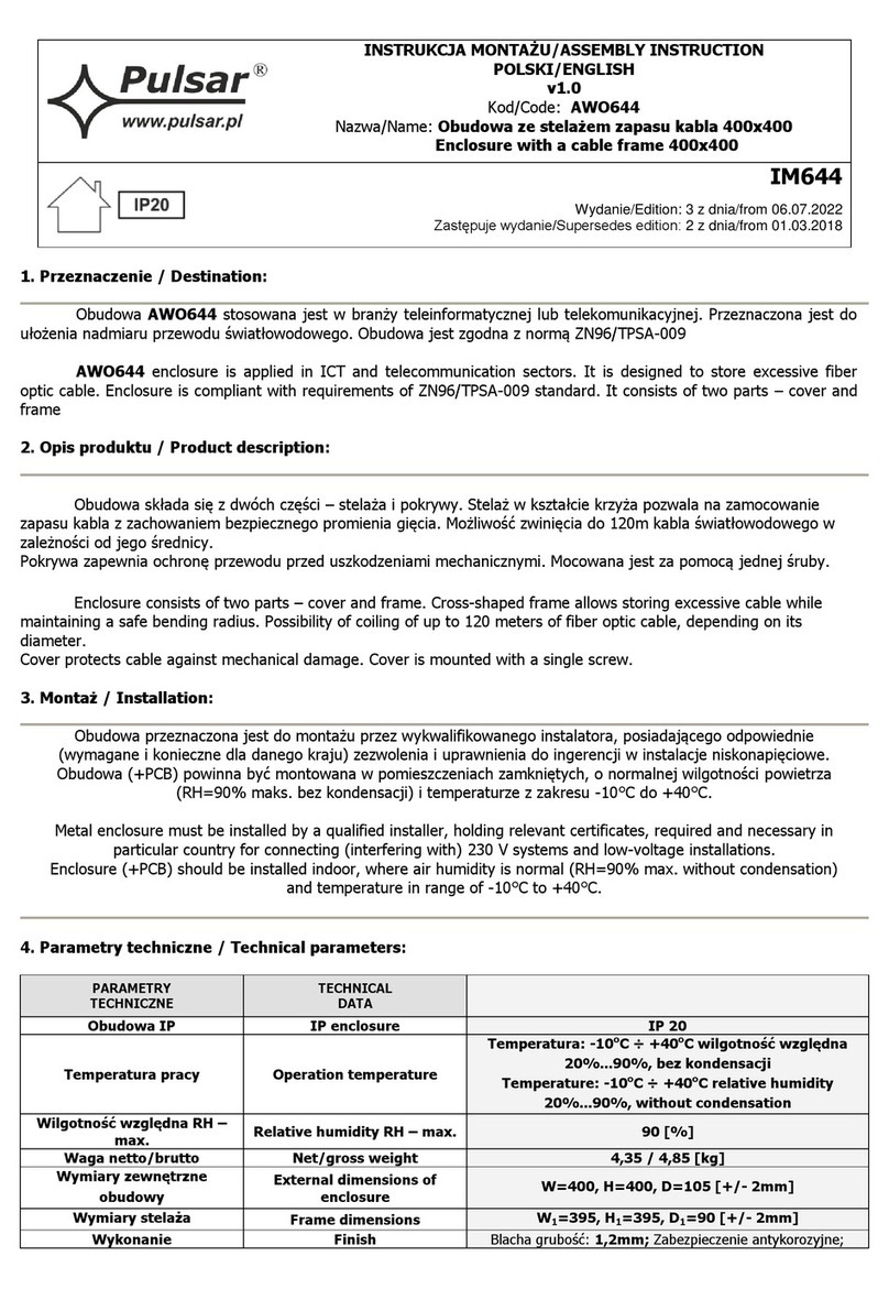 Pulsar AWO644 User manual Pulsar AWO644 User manual
