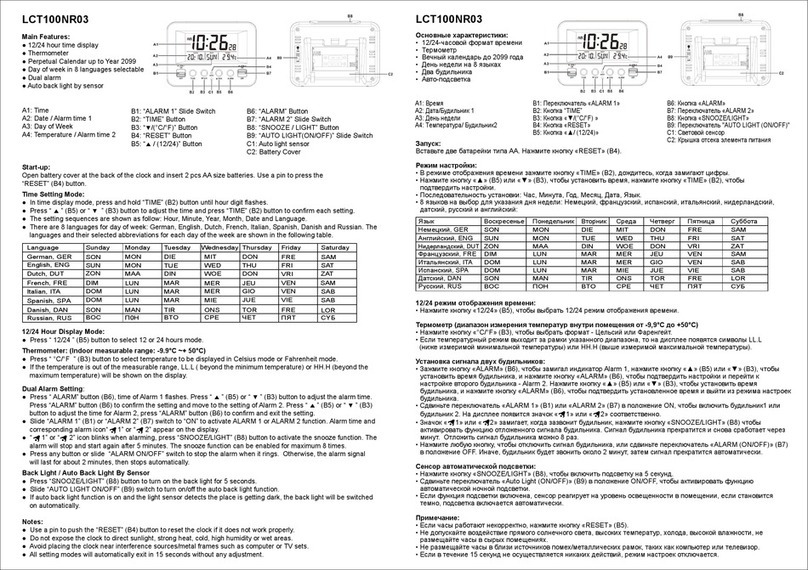 RHYTHM LCT100NR03 quick start guide
