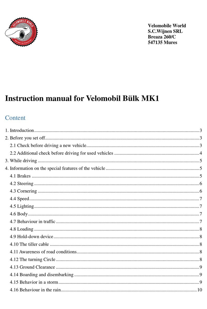 Velomobile World Bulk MK1 instruction manual