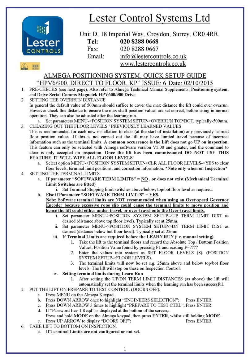 Lester Controls ALMEGA User manual