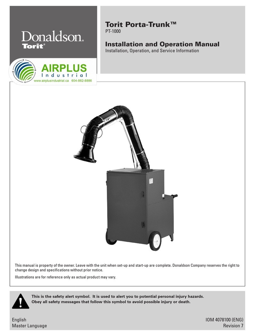 AirPlus Donaldson Torit Porta-Trunk PT-1000 Installation and operation manual