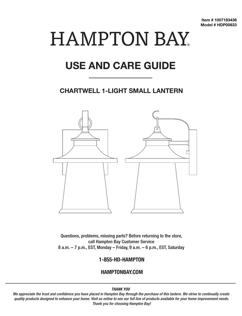 HAMPTON BAY HDP00833 Use and care guide