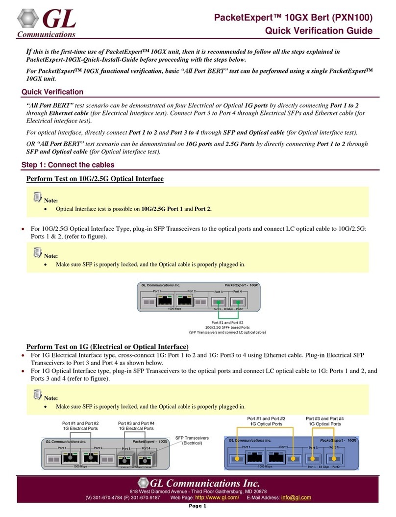 GL Communications PacketExpert 10GX Bert quick guide GL Communications PacketExpert 10GX Bert quick guide
