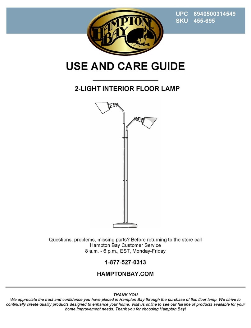 HAMPTON BAY 455-695 Use and care guide