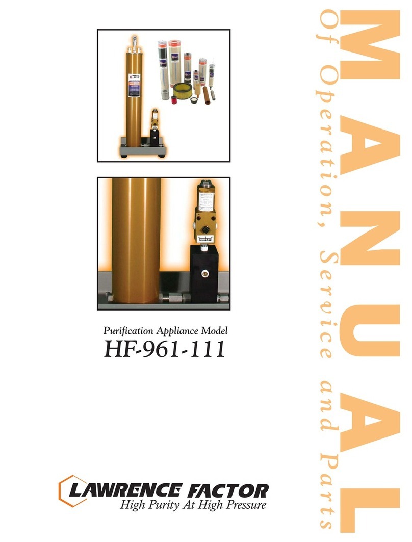 LAWRENCE FACTOR HF-961-111 Operation, service & parts manual