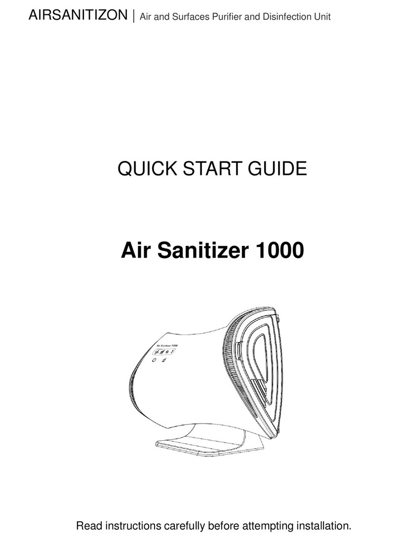Clean Air Plasma Air Sanitizer 1000 quick start guide