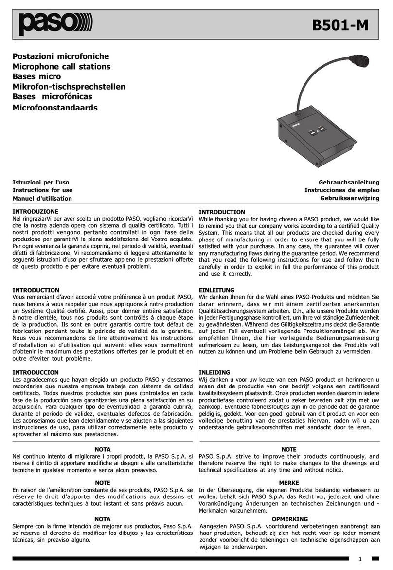 Paso B501-M Instructions for use