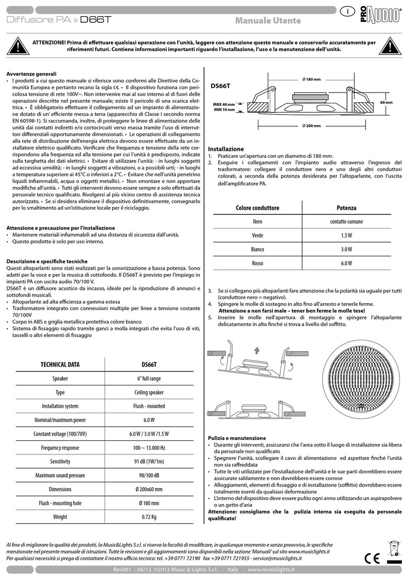 ProAudio D66T User manual
