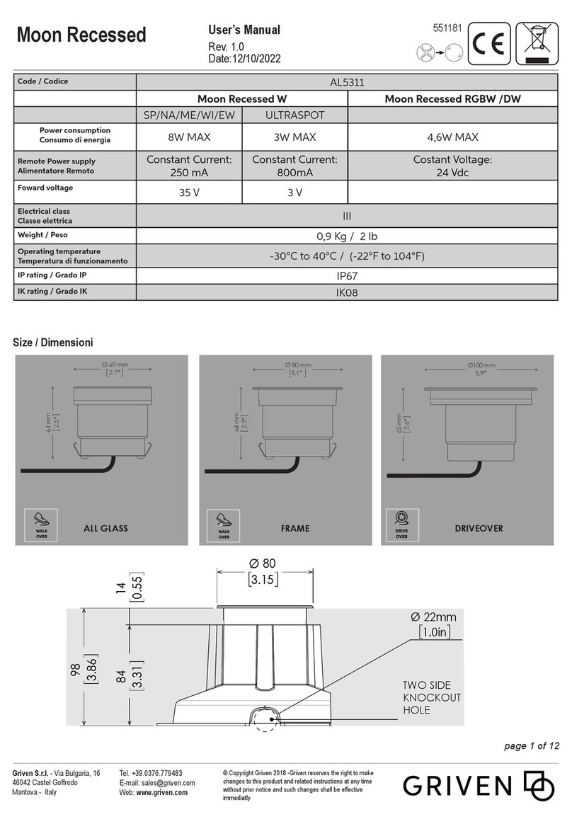 Griven Moon Recessed User manual