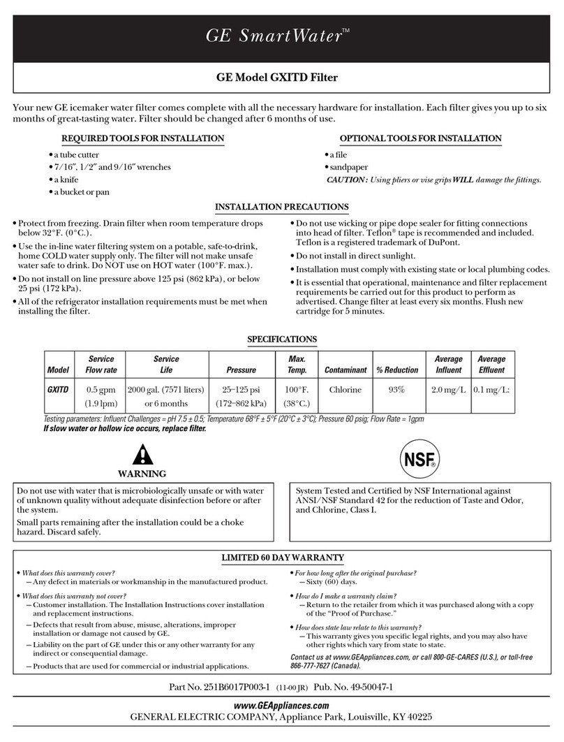GE SmartWater GXITD User manual