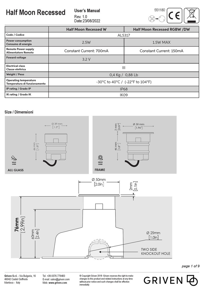 Griven Half Moon Recessed User manual