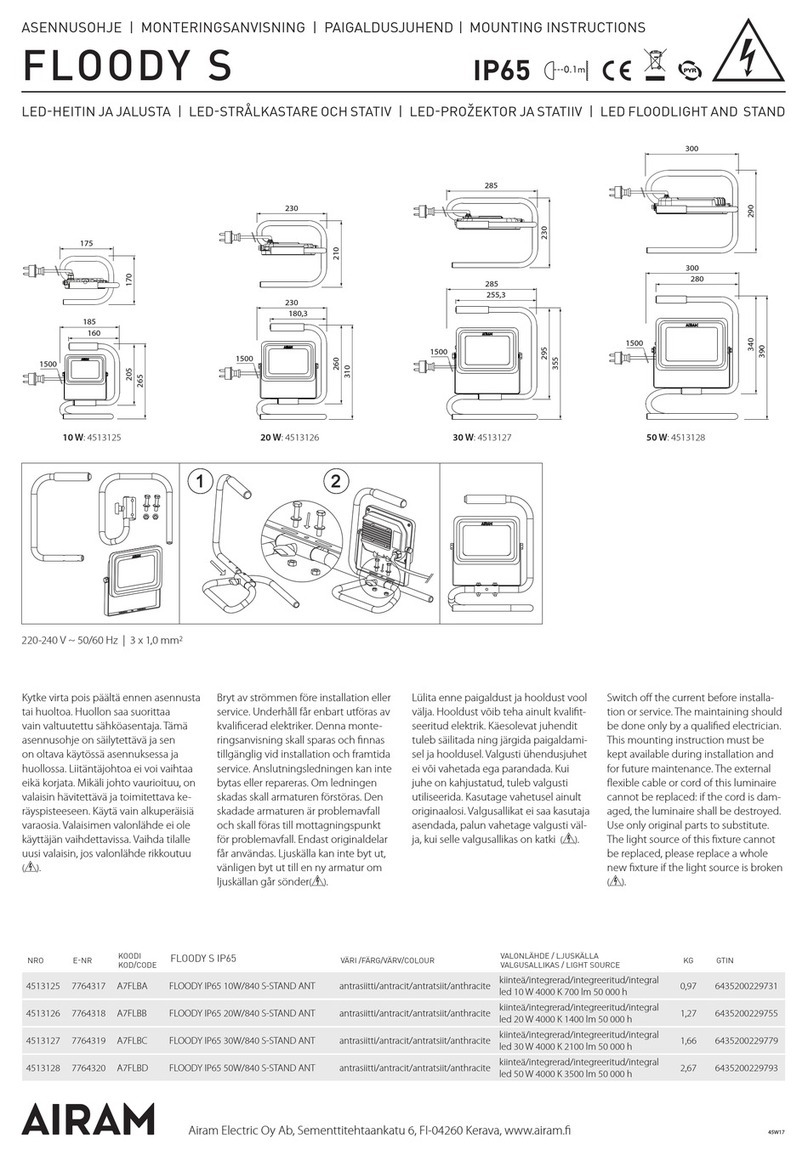 Airam FLOODY S Mounting instructions