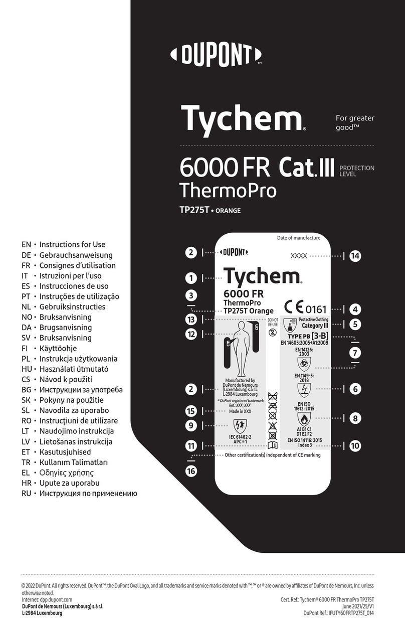 Dupont Tychem ThermoPro 6000FR Instructions for use