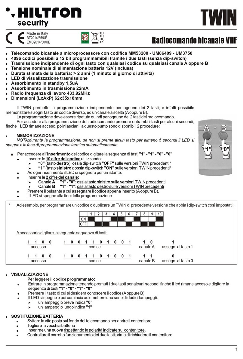 Hiltron security TWIN quick start guide