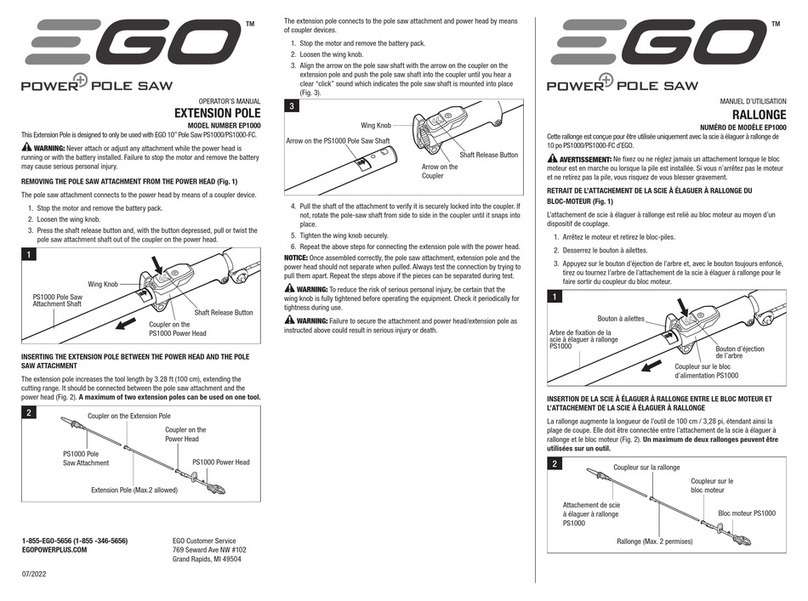Ego Power+ EP1000 Operator's manual
