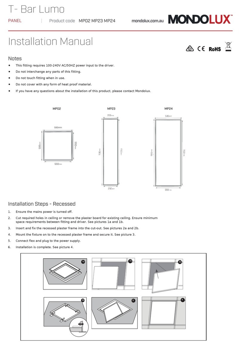 MONDOLUX T-Bar Lumo installation manual MONDOLUX T-Bar Lumo installation manual