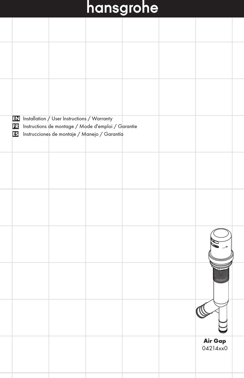 Hans Grohe Air Gap Installation/User Instructions/Warranty Hans Grohe Air Gap Installation/User Instructions/Warranty