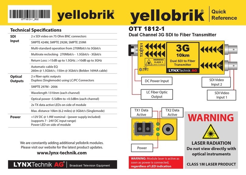 Lynx Yellobrik OTT 1812-1 User manual