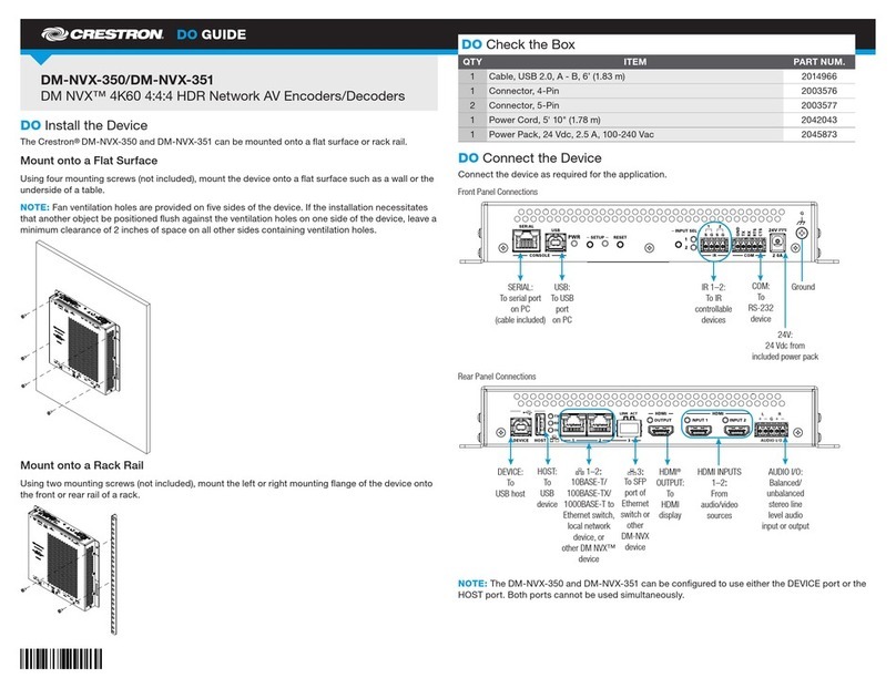 Crestron DigitalMedia DM-NVX-350 Dimensional drawing