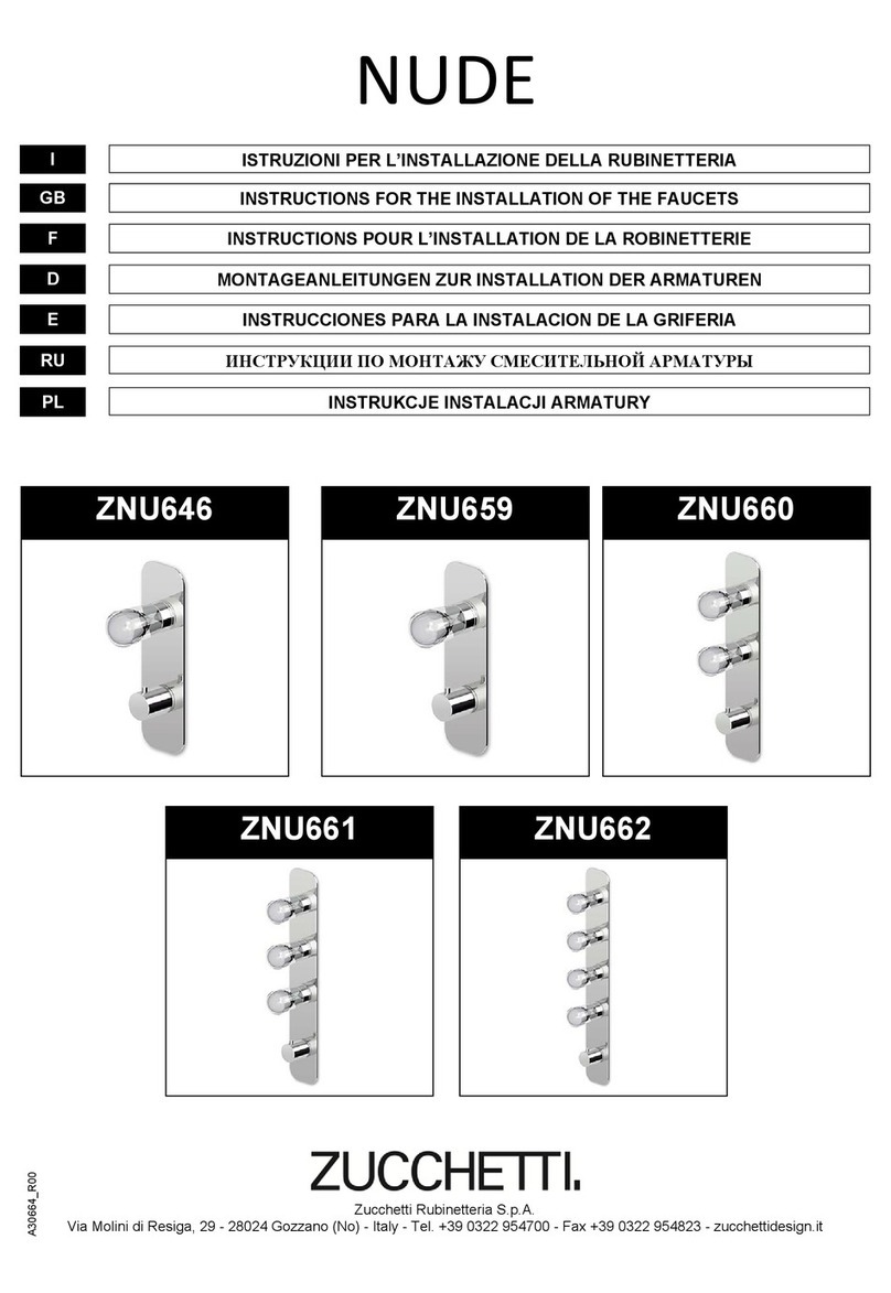 ZUCCHETTI NUDE ZNU646 Instruction for the installation
