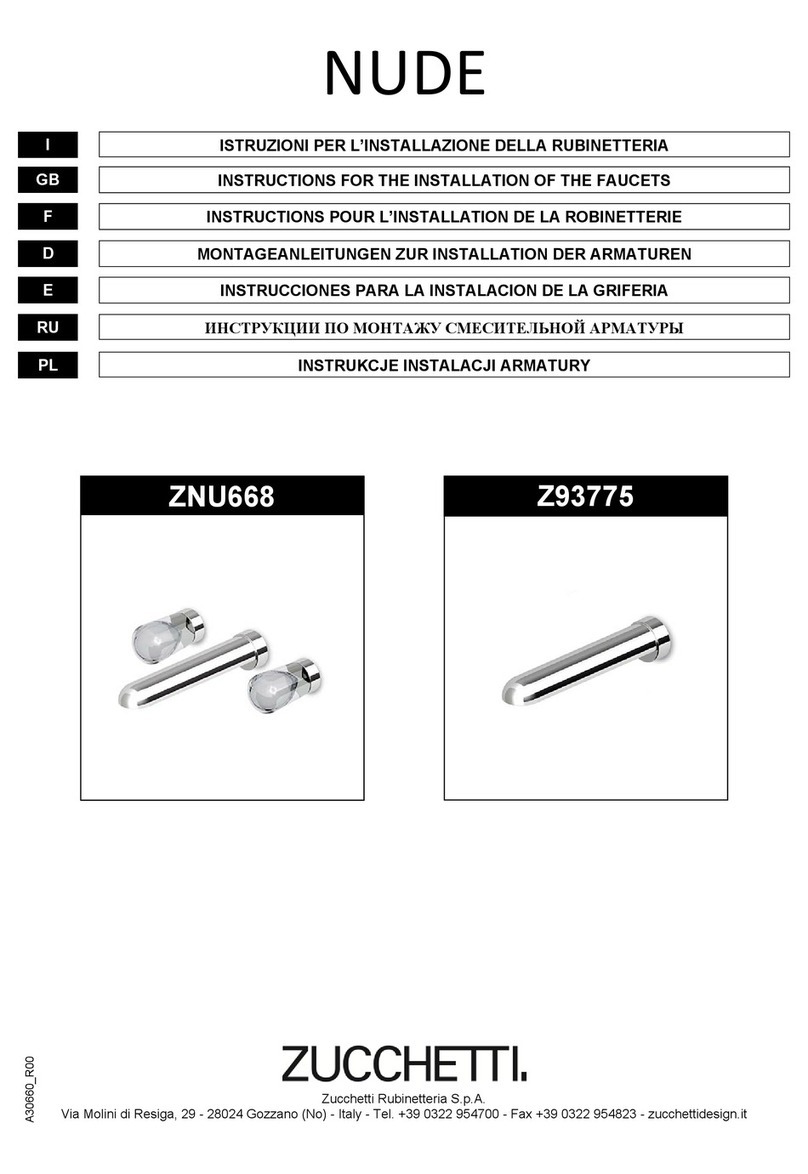 ZUCCHETTI NUDE ZNU668 Instruction for the installation