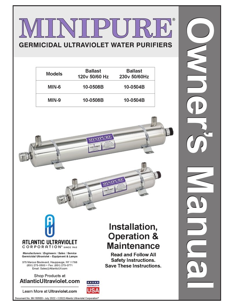 Atlantic Ultraviolet MIN-9 owner's manual Atlantic Ultraviolet MIN-9 owner's manual
