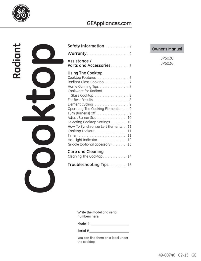GE Radiant JP5030DJBB User manual