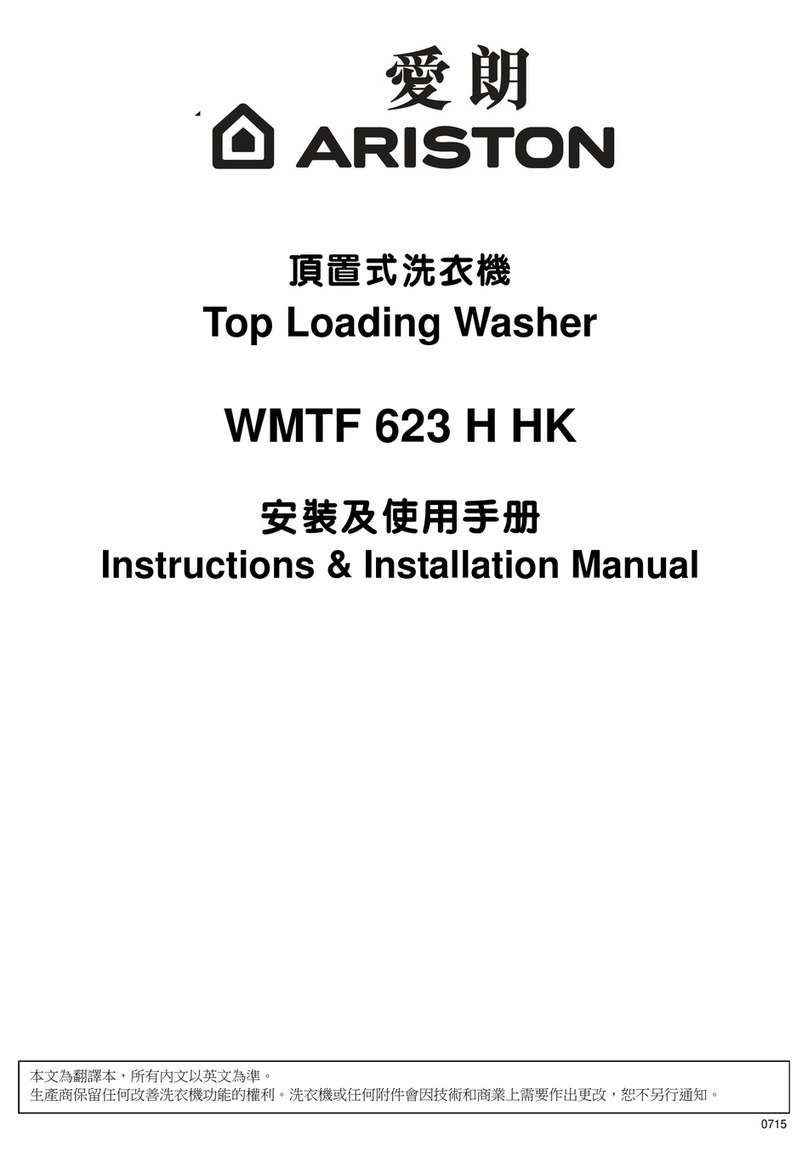 Ariston WMTF 623 H HK Instruction & installation manual