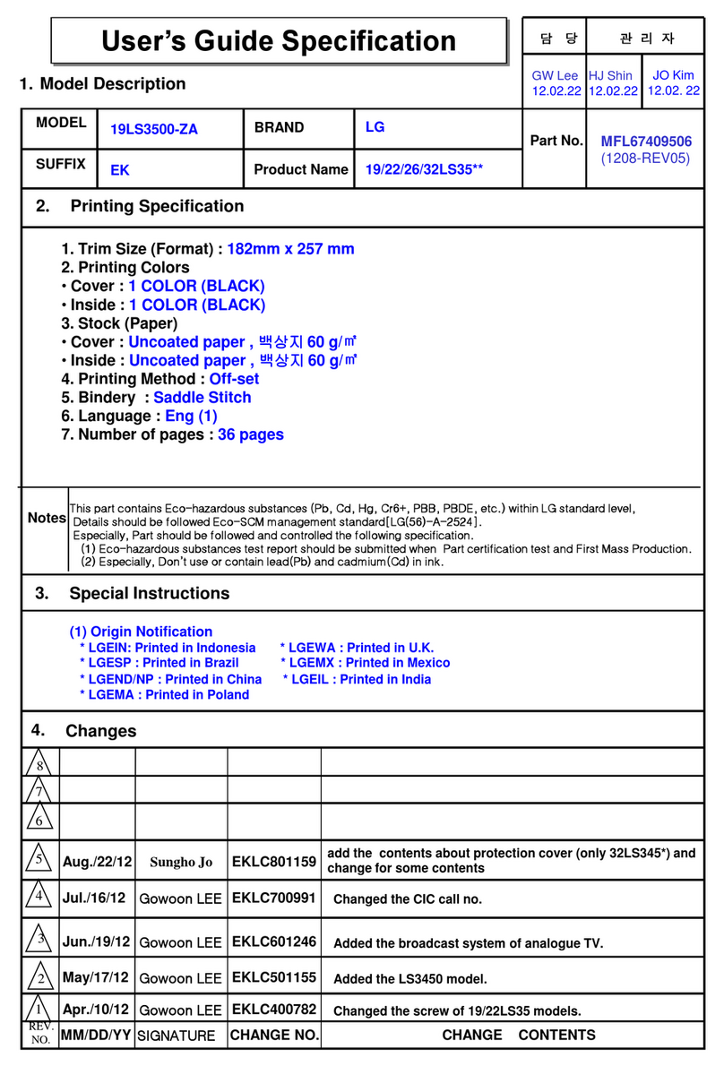LG 19LS3500-ZA User manual