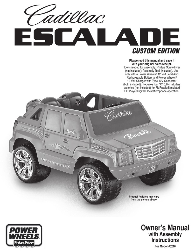Fisher-Price POWER WHEELS Cadillac ESCALADE CUSTOM... Owner's manual with assembly instructions