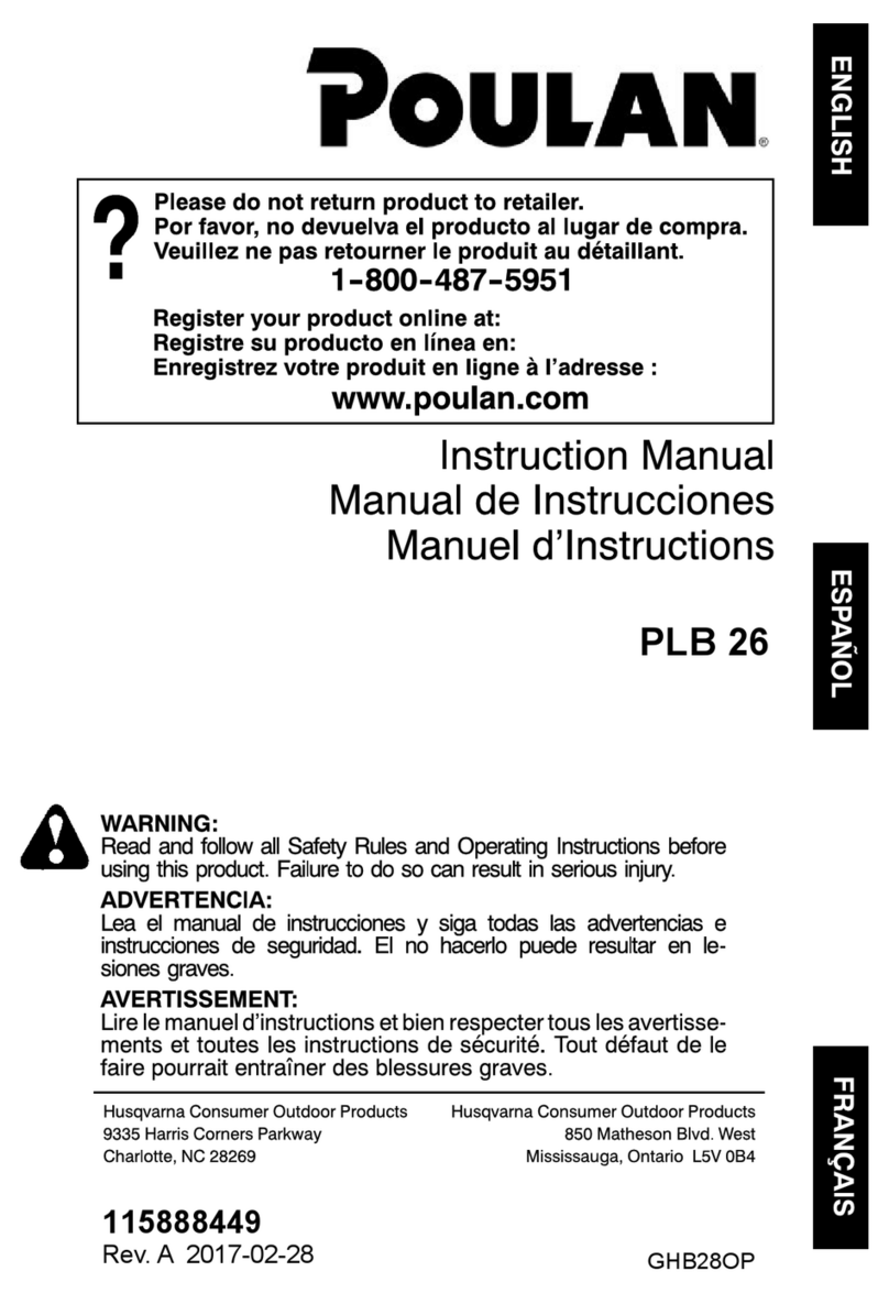 Poulan Pro PLB 26 User manual