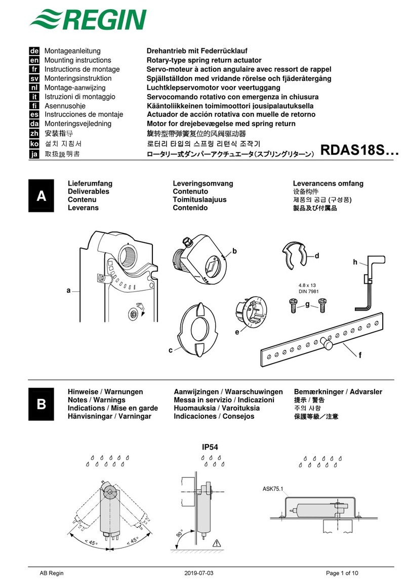 Regin RDAS18S Series User manual