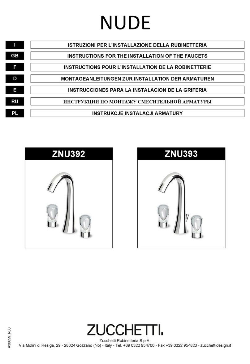 ZUCCHETTI NUDE ZNU392 Instruction for the installation