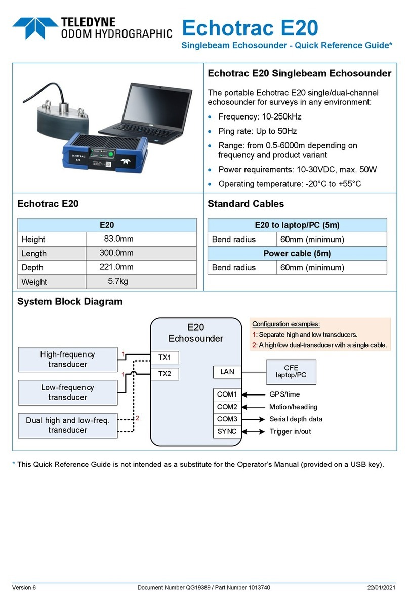 Teledyne Echotrac E20 Quick reference guide