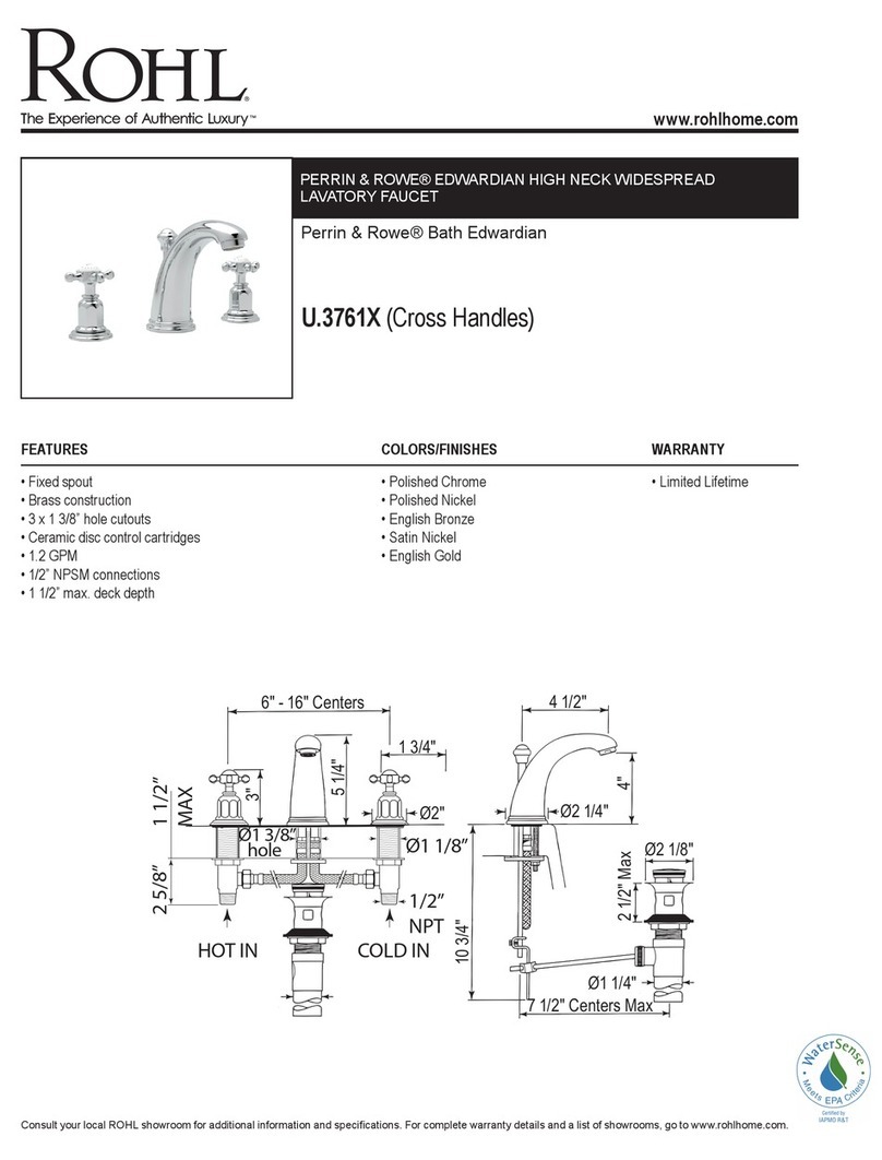 Rohl PERRIN & ROWE EDWARDIAN U.3761XSTN2 installation instructions