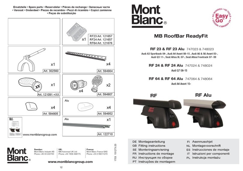 Mont Blanc MB RoofBar ReadyFit RF 23 Fitting instructions Mont Blanc MB RoofBar ReadyFit RF 23 Fitting instructions