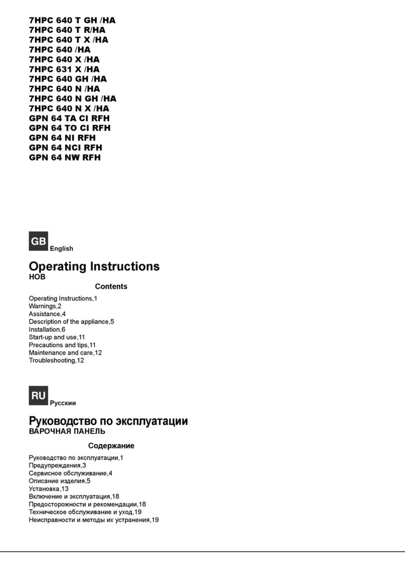 Hotpoint 7HPC 640 T GH /HA operating instructions